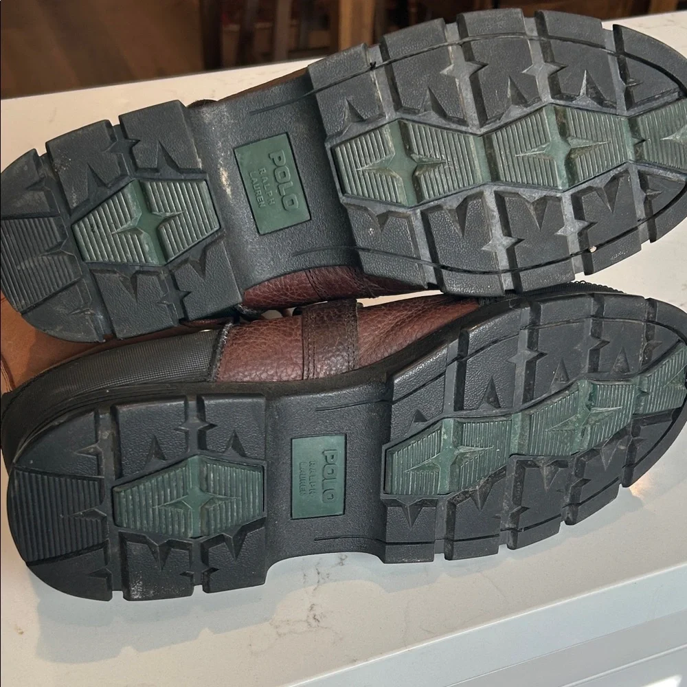 Polo by Ralph Lauren Brown Leather Lace-Up Rain & Snow Boots